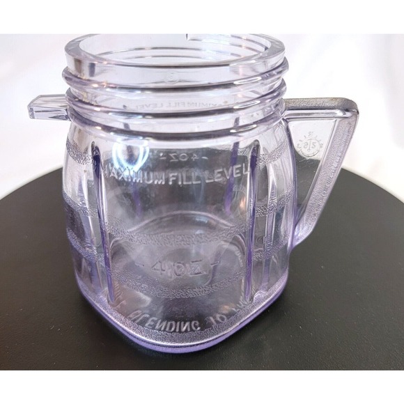 Osterizer Blender 8oz 1/2pt Mini Blend Plastic Jar Storage Container Metal Lid - Picture 1 of 8